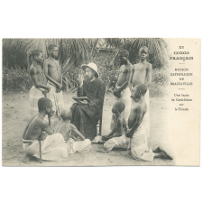23 - Congo français - Mission catholique de Brazzaville - Une leçon de cathéchisme sur la Trinité.
