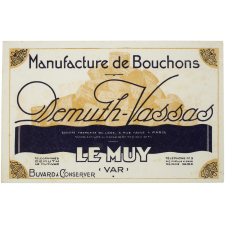 Buvard publicitaire. Manufacture de Bouchons Demuth-Vassas.