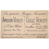 Buvard publicitaire. Amidon et colle Verley. 