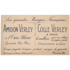 Buvard publicitaire. Amidon et colle Verley.