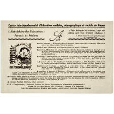 Buvard publicitaire. L'Abécédaire des Éducateurs: Parents et Maîtres. Lettre A. 