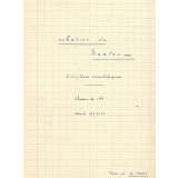Cahier de textes. Classe de 1ère. École Normale d'Instituteurs de Chartres. 1952-1953. 