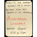 Halte aux bombardements sur le Vietnam.