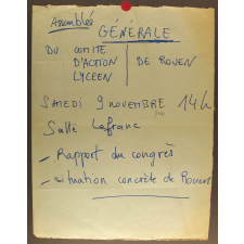 Assemblée Générale du Comité d'Action Lycéen de Rouen.