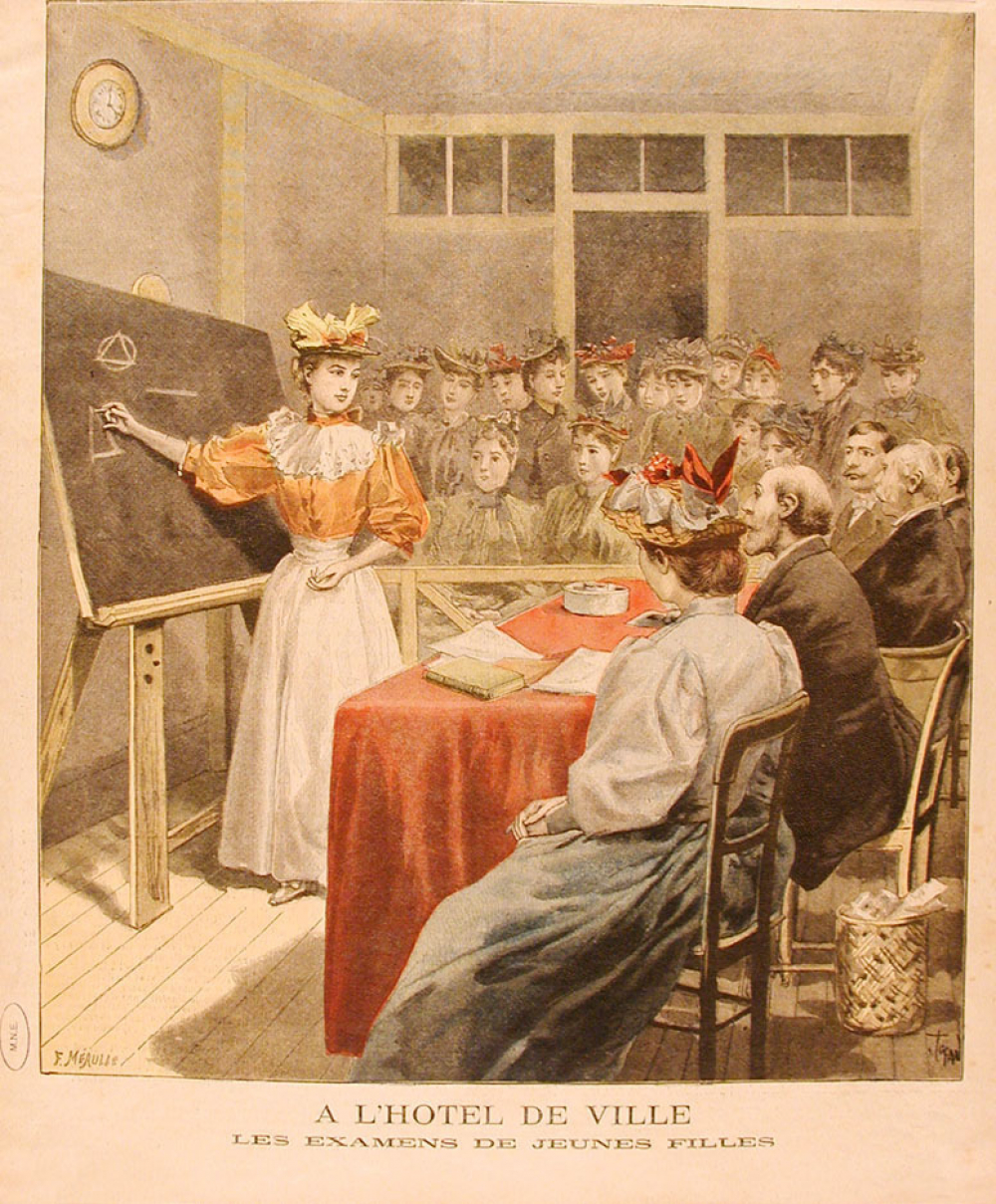 A l'hôtel de ville : les examens de jeunes filles.