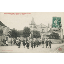 Loches-sur-Ource (Aube) - Poste, télégraphe, téléphone, gare (C.D.A.) - La place - La Mairie - Les Ecoles.