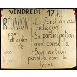 Vendredi 17 h. réunion pour discuter de la fonction de délégué.