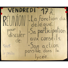 Vendredi 17 h. réunion pour discuter de la fonction de délégué.