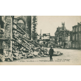 Chauny - L'Eglise Saint-Martin et la Place après la retraite allemande (avril 1917).