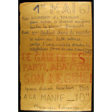 1er mai 69 - De Gaulle est parti, abattons son régime !