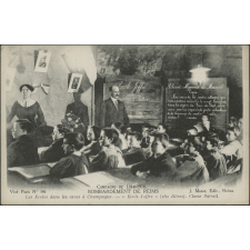 Campagne de 1914-1916 - Bombardement de Reims - Les Ecoles dans les caves à Champagne - Ecole Joffre (160 Elèves) - Classe Sarrail.