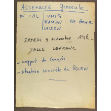Assemblée Générale du Comité d'Action Lycéen de Rouen.
