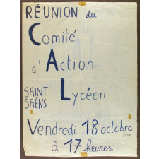 Réunion du Comité d'Action Lycéen Saint Saëns.
