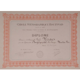 Cercle Sténographique Rouennais - Fondé en 1889. Cours Municipaux Publics et Gratuits de Sténo-Dactylographie. Diplôme.