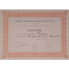 Cercle Sténographique Rouennais - Fondé en 1889. Cours Municipaux Publics et Gratuits de Sténo-Dactylographie. Diplôme.