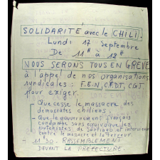 Solidarité avec le Chili.
