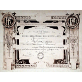 Ex-praemio . Ministère de l'Instruction Publique et des Beaux-Arts - République Française. Ville de Rouen. Ecole Régionale des Beaux-Arts.