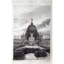 Exposition Universelle de 1889 : La Fontaine lumineuse devant le dôme central. Statuaire de Jules Coutan.