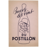 Buvard publicitaire. Buvez les vins du Postillon.