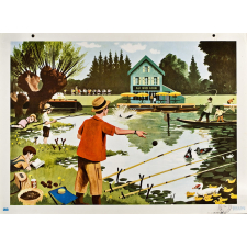 Tableau mural. Écrire et parler CE1. Au bord de la rivière.