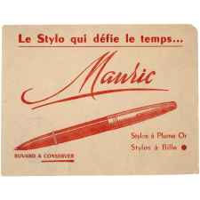 Buvard publicitaire. Mauric, le stylo qui défie le temps.
