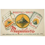 Buvard publicitaire. Biscottes & Toasts Magdeleine. 