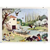 Tableau mural. Écrire et parler CE1. Le printemps. 