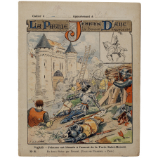 Paris. Jehanne est blessée à l'assaut de la Porte Saint-Honoré - La Patrie. Jehanne d'Arc la bonne Françoise. n°8. 