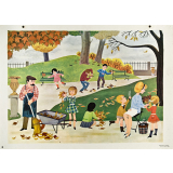 Tableau mural. Écrire et parler CE2. La chute des feuilles. 
