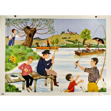 Tableau mural. Écrire et parler CE2. Au bord de la rivière.