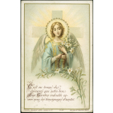 Image religieuse. C'est au temps des épreuves que notre bon Ange Gardien redouble envers nous ses témoignages d'amitié.