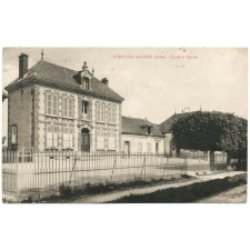 Fontaine-les-Grès (Aube) - Ecole et Mairie.