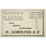 Buvard publicitaire. Papeterie d'Auteuil, Saint-Cloud.