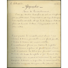 Cahier de géographie.