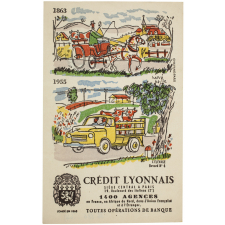 Buvard publicitaire. Crédit Lyonnais. L'élevage. 