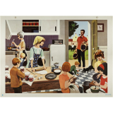 Tableau mural. Écrire et parler CE1. A la cuisine. 