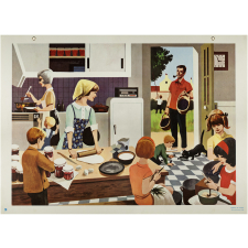 Tableau mural. Écrire et parler CE1. A la cuisine. 