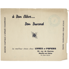 Buvard publicitaire. Livres et papiers, Neuilly-sur-Seine.