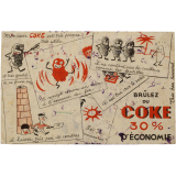 Buvard publicitaire. Brûlez du coke. 30% d'économie. 