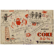 Buvard publicitaire. Brûlez du coke. 30% d'économie.