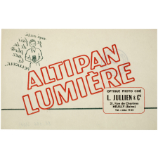Buvard publicitaire. Altiplan Lumière.