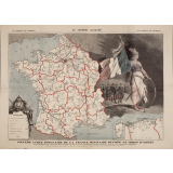 Grande carte populaire de la France militaire divisée en corps d'armée.
