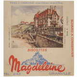 Buvard publicitaire. Biscottes Magdeleine. Granville - Normandie Hôtel. 