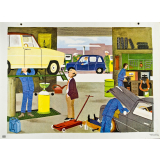 Tableau mural. Écrire et parler CE2. L'automobile. 