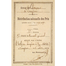 Ex-praemio . Ecole de garçons de Longèves.