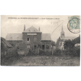 Chuignes, par Estrées-Déniécourt - Ecole Communale et Mairie.