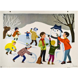 Tableau mural. Écrire et parler CE2. Plaisirs de l'hiver. 