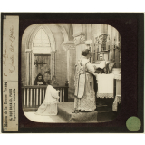 Positifs sur verre édités par la Bonne Presse. La Sainte Messe. Le prêtre lie l'apôtre.