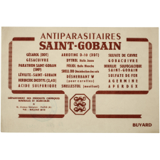 Buvard publicitaire. Antiparasitaires Saint-Gobain.