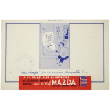 Buvard publicitaire. Pile Mazda. Buvard n°11.